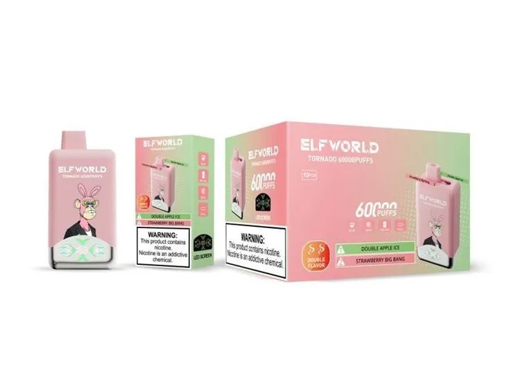 E40-【Double-Apple-Ice+Strawberry-Big-Bang】ELFWORLD TORNADO 60000