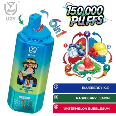 UZY 6-in-1 150K Elektronische Einwegzigarette|150.000 Züge, sechs Geschmacksr...