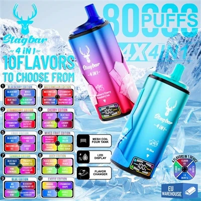 Stag Bar 4in1 80000 Puffs: Eine neue Ära für Einweg-E{3}Zigaretten mit hohem ...