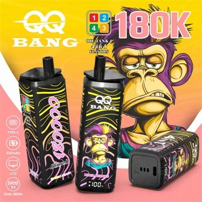 QQ BANG 180K 4in1: Das ultimative Vape-Erlebnis mit vier Geschmacksrichtungen...