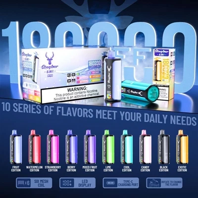 Stag Bar 6in1 180.000 Puffs: Ein legendäres Erlebnis, das sechs Geschmacksric...